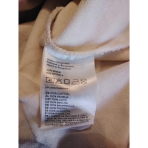 💕NWOT💕 Women's /Juniors H&M Smiley Button-Down Shirt/Jacket Oversize XS Beige - Picture 8 of 12